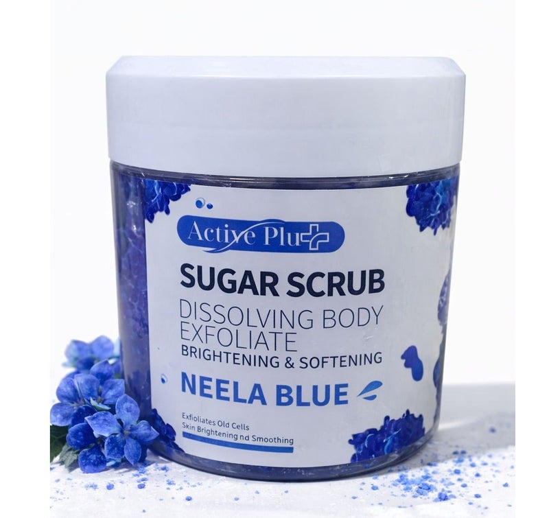 اكتيف بلس مقشر السكر للجسم بالنيلة الزرقاء مقشر ومنعم 600 جم - Image 1